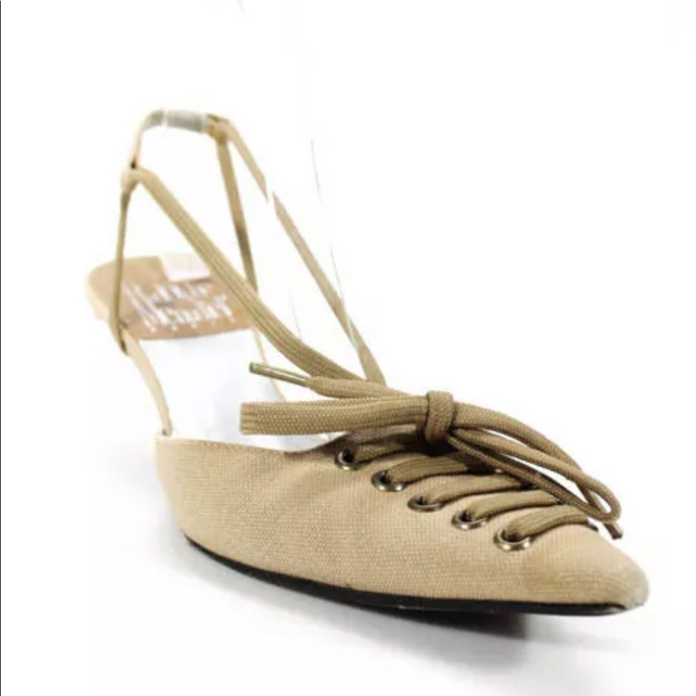 RODOLPHE MENUDIER BEIGE LACE UP HEELS 38 8